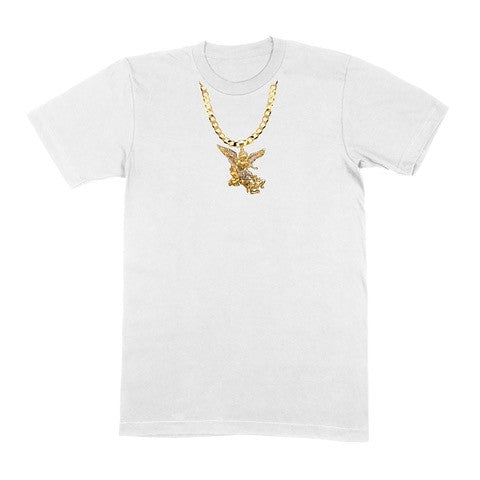 White St Michael Chain T-Shirt